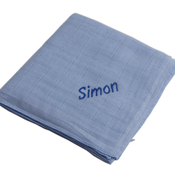 Nuscheli mit Namen, blau