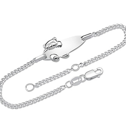Kinderarmband Bär, mit Gravur - 925er Silber