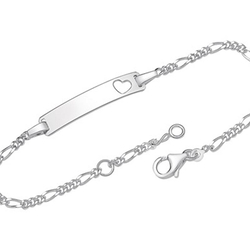 Armband Silber Herz, mit persönlicher Gravur