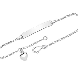 Gourmette coeur pour bébé, Avec gravure - argent 925