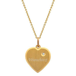 925er Silberkette Vergoldet Herz, Personalisierbar