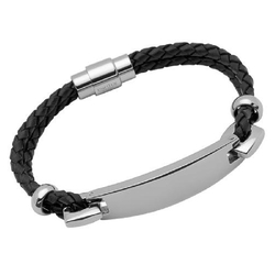 2er Lederarmband Schwarz, mit Gravur