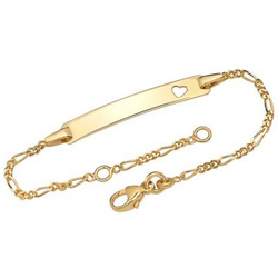 Gourmette en or 375 millième, avec gravure 