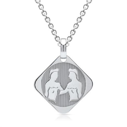 925er Silberkette Zwillinge, mit Gravur