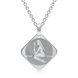 925er Silberkette Jungfrau, mit Gravur