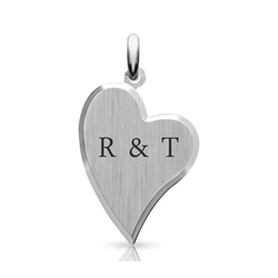 Pendentif coeur gravé, En argent 925
