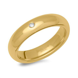 Edelstahlring Sasha Zirkonia, mit Gravur