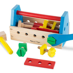 Werkzeugkasten, aus Holz, zum Mitnehmen