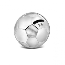 Fussball Spardose, personalisierbar, versilbert