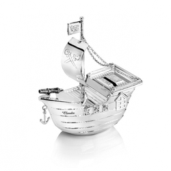 Spardose Pirat, personalisierbar, versilbert