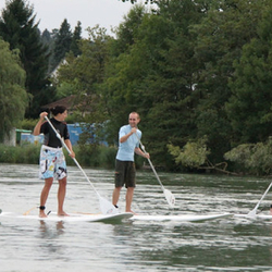 Stand Up Paddle Surfing, 2h-Grundkurs auf dem Rheinstausee